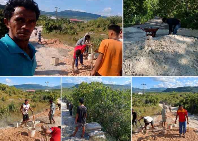 Warga Buton Selatan Tambal Jalan Sendiri, Infrastruktur Rusak Jadi Sorotan Tajam, Pemerintah Kemana?