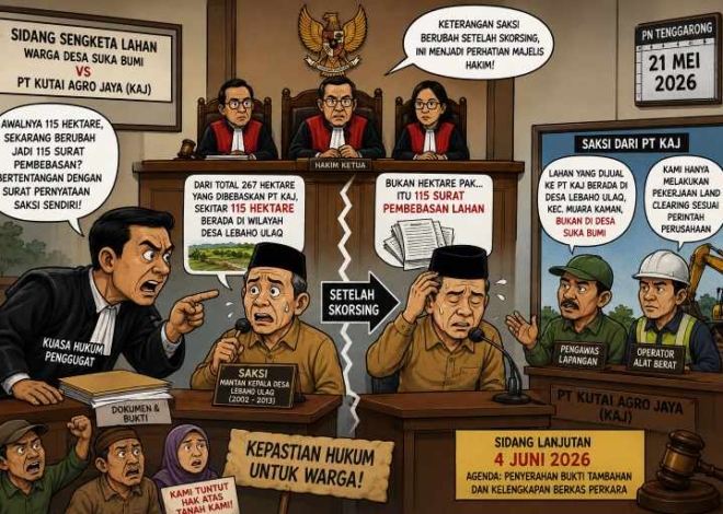 Sidang Sengketa Lahan PT KAJ Kembali Digelar, Keterangan Saksi Berubah di Tengah Persidangan.