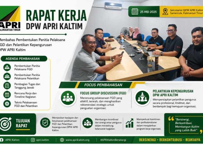 DPW APRI Kaltim Gelar Raker, Fokus Persiapan FGD dan Pelantikan Pengurus