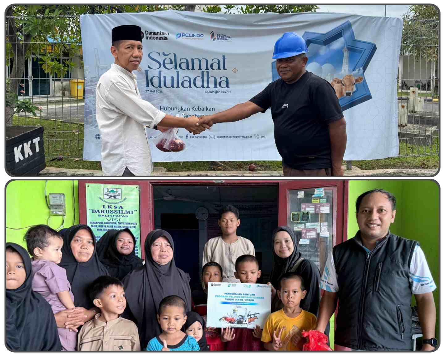KKT Bagikan Hewan Kurban untuk Warga Kariangau Serta Panti Asuhan, 280 Paket Daging Disalurkan.