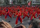 Aksi Kolosal Ribuan Pesilat Ramaikan Hari Bebas Kendaraan Bermotor Bundaran HI